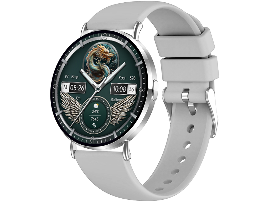 Madvell Elori ezüst okosóra szilikon szíjjal