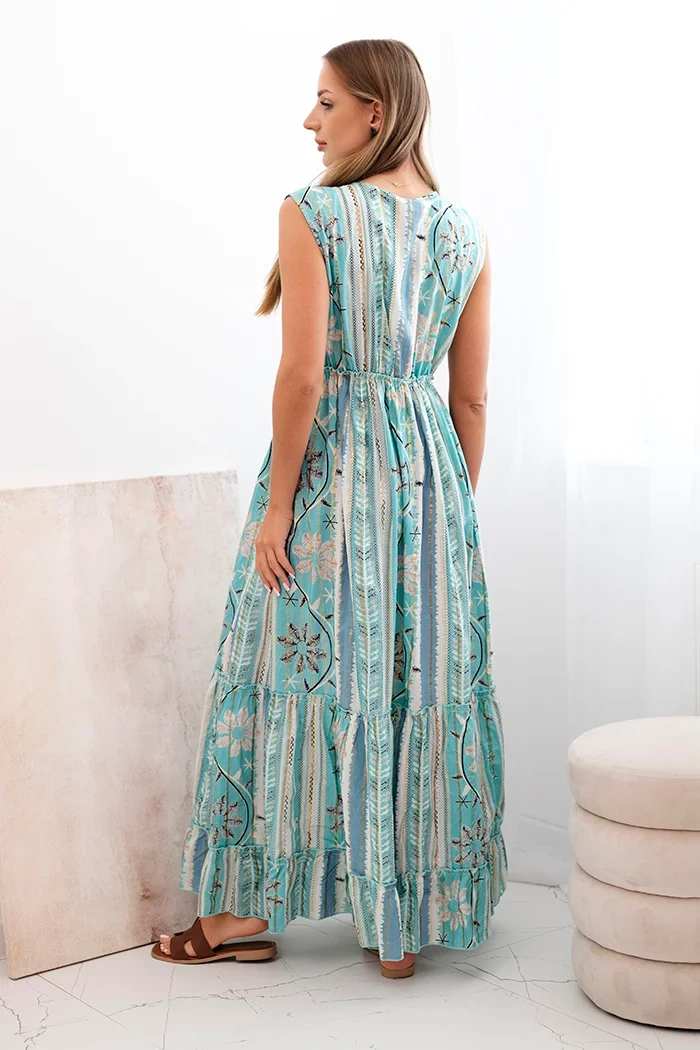 Kesi Włoski Dámská bavlněná pláštěnka se zavazováním v pase turquoise