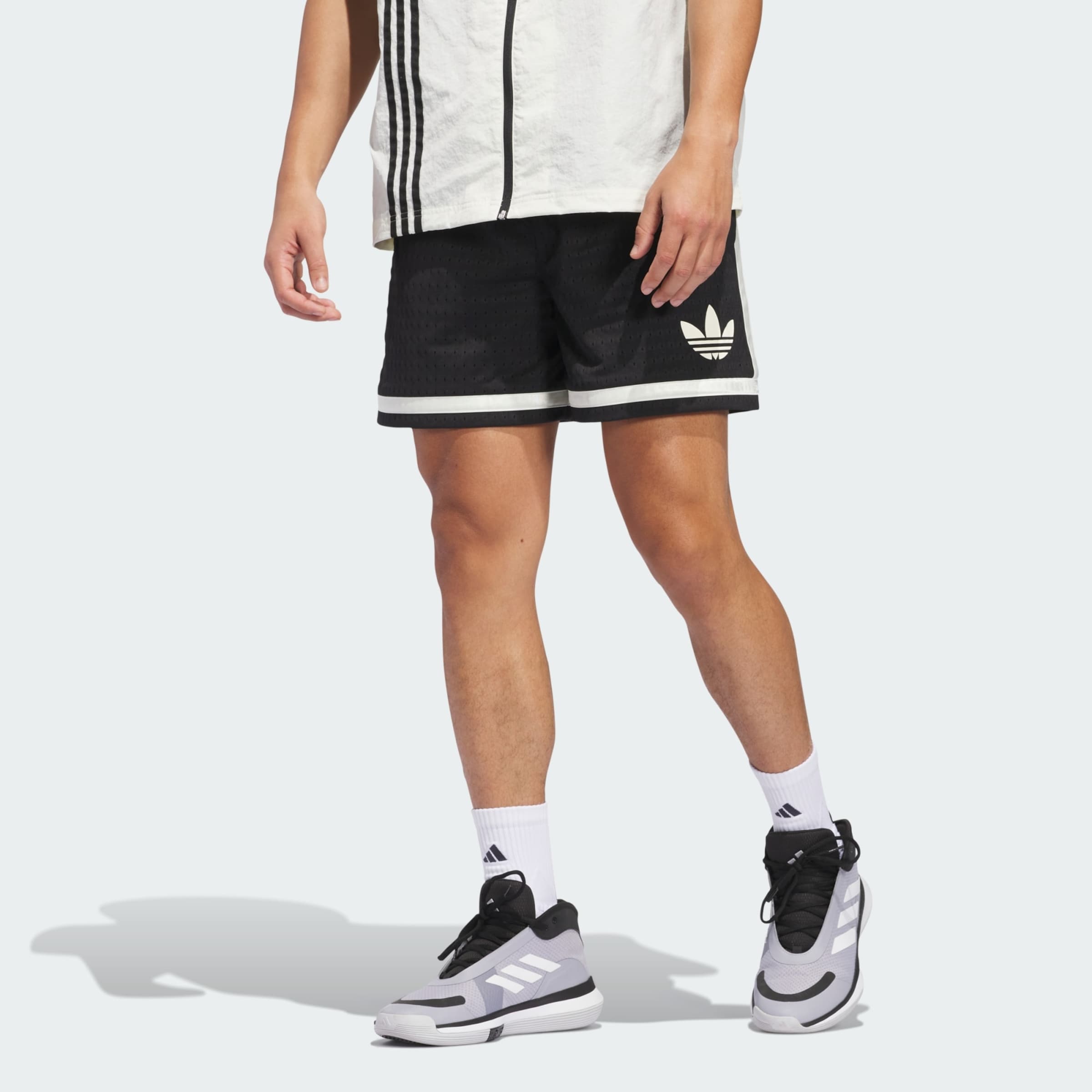 ADIDAS ORIGINALS Nadrág 'Originals Basketball' fekete / piszkosfehér