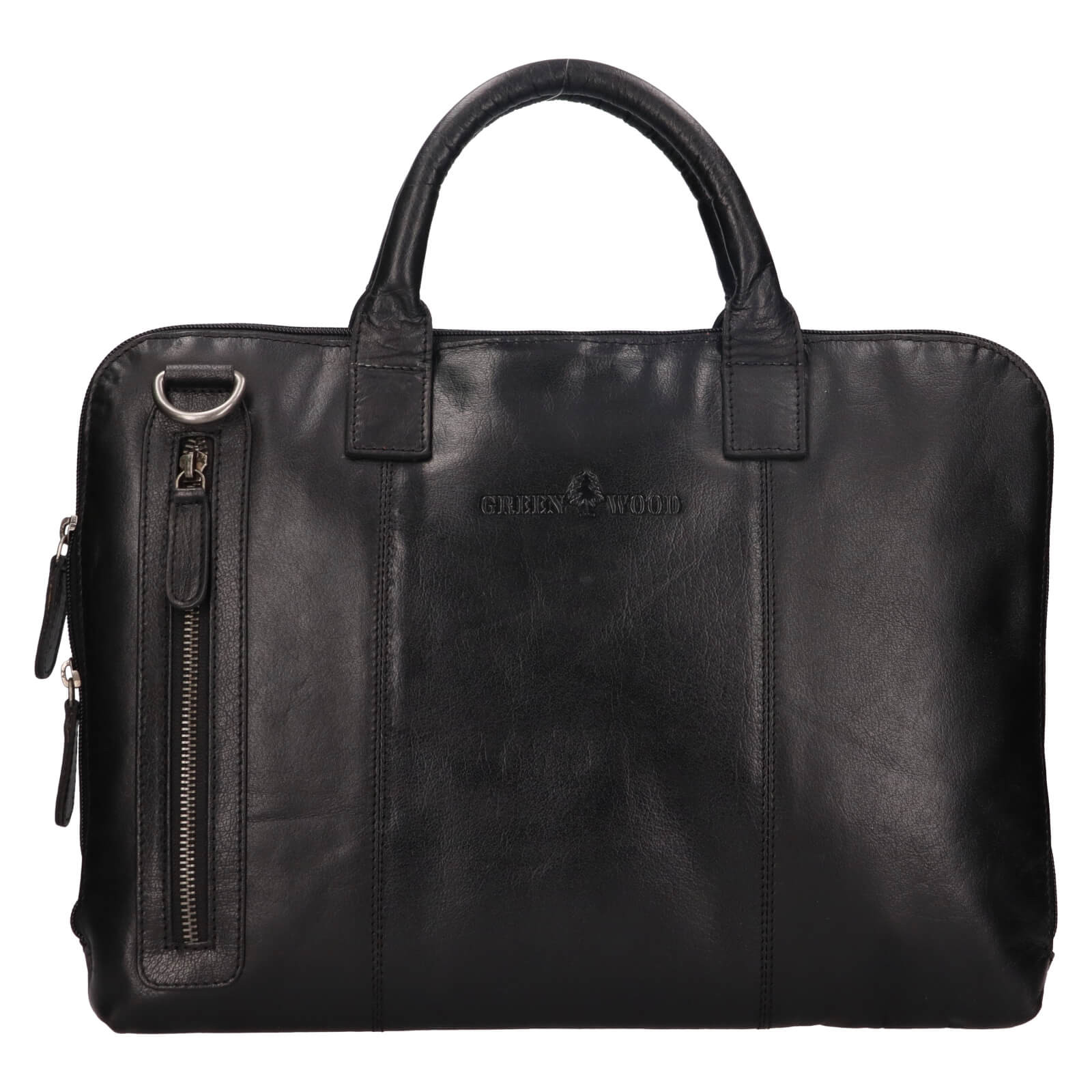 Greenwood Bern bőr laptop táska - fekete