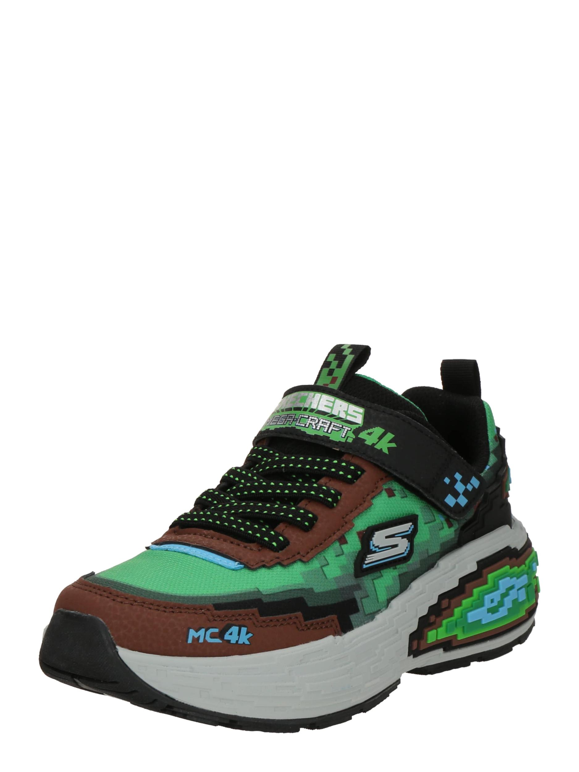 SKECHERS Sportcipő 'MEGA-CRAFT 4K' barna / szürke / zöld / fekete