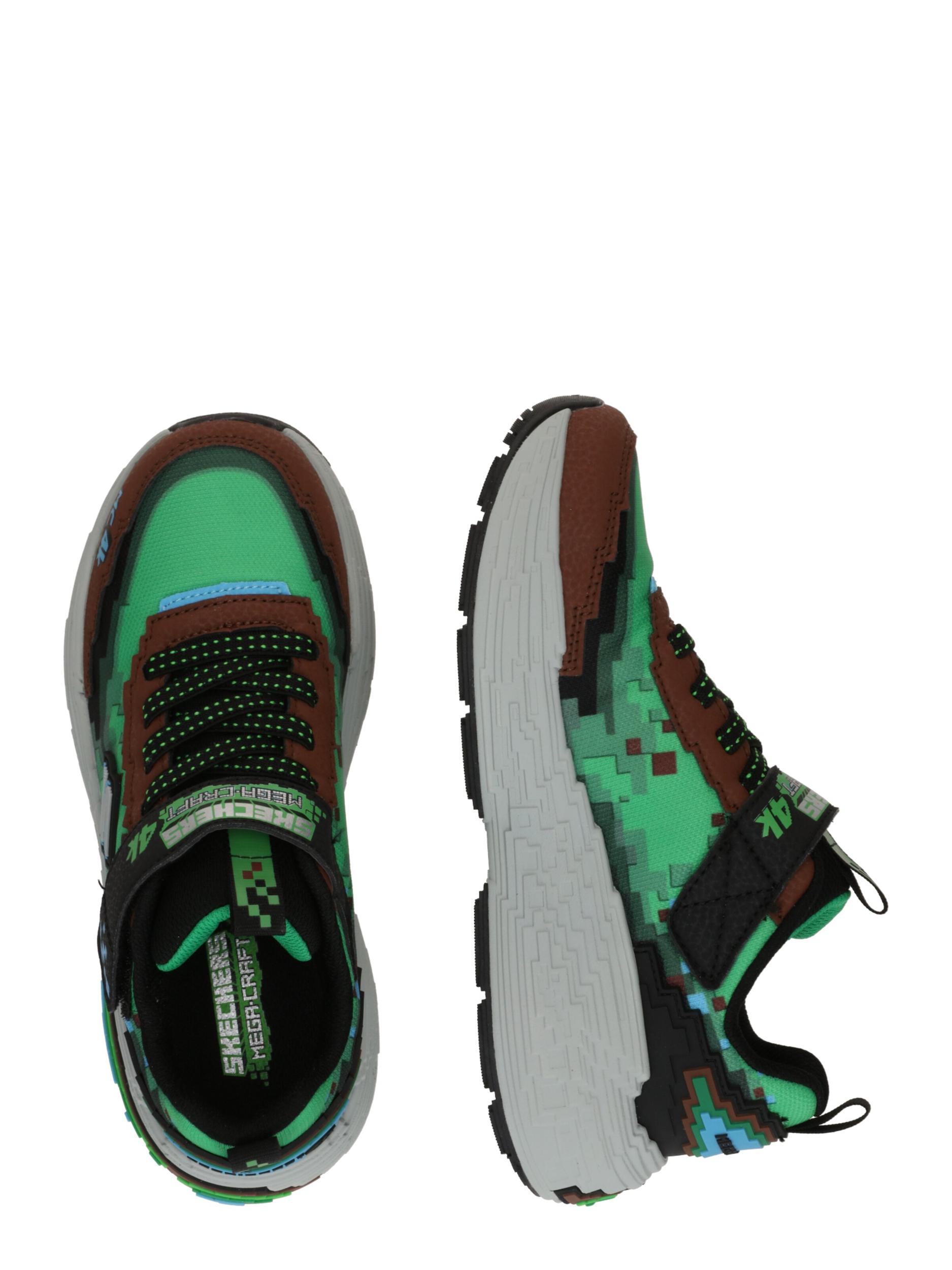 SKECHERS Sportcipő 'MEGA-CRAFT 4K' barna / szürke / zöld / fekete