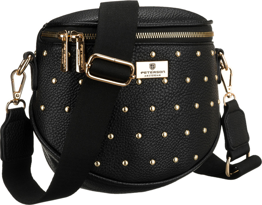 Peterson fekete női övtáska szegecsekkel díszítve PTN MIS-03