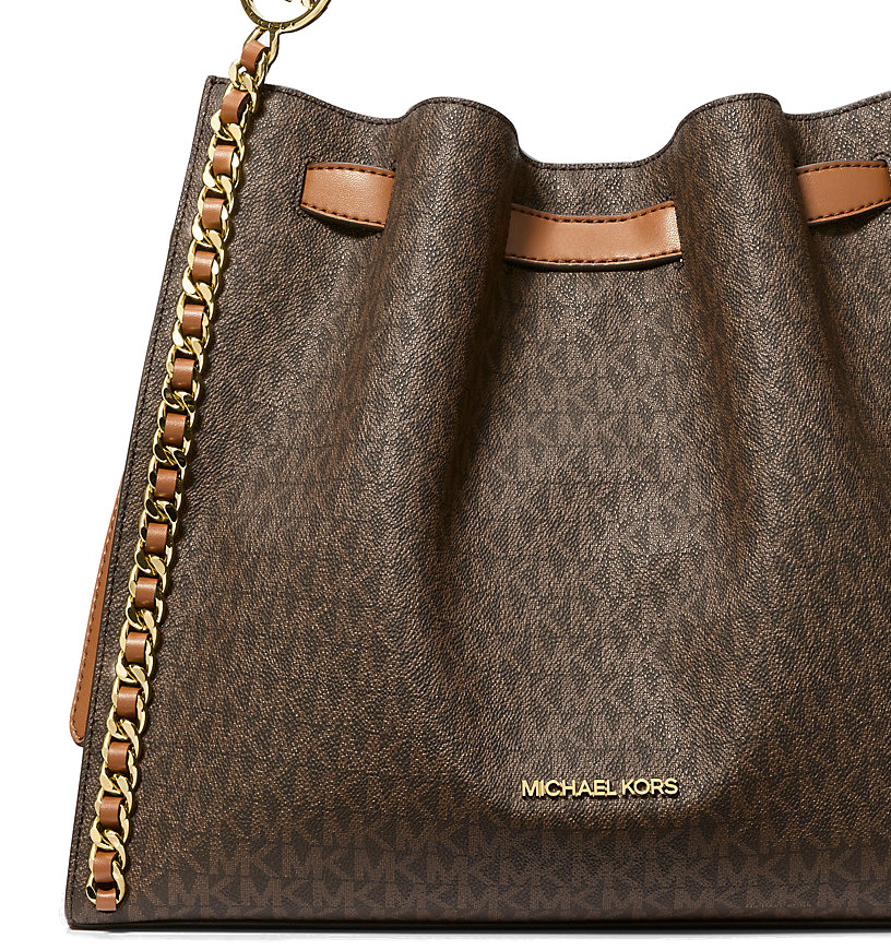 Interesting Info About Mina Large Signature Logo Chain Shoulder Bag