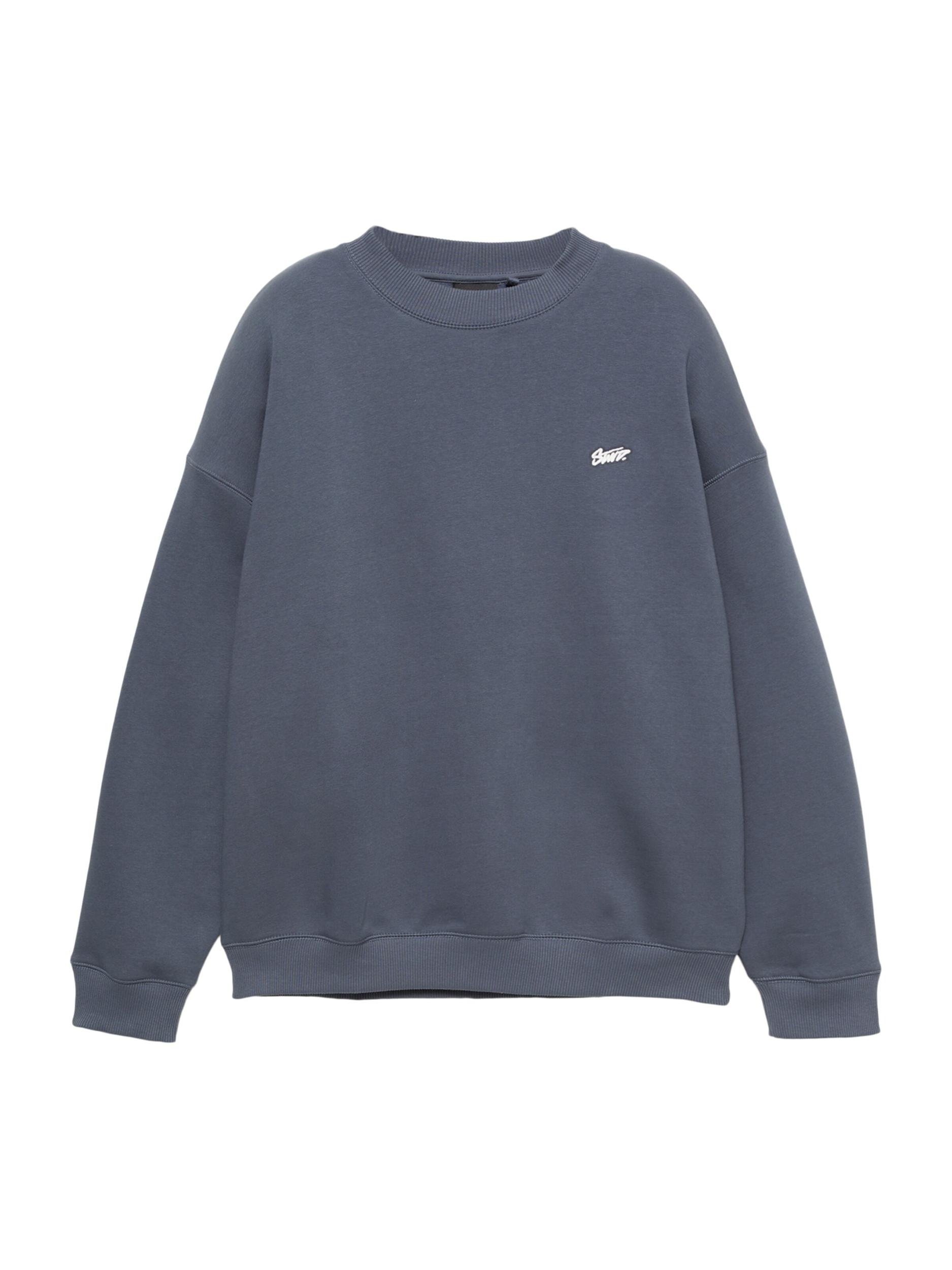 Pull&Bear Tréning póló 'STWD' zafir / fehér