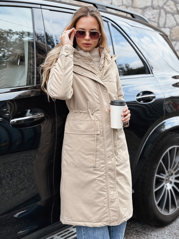 BASIC ISLA bézs hosszú parka TY3211