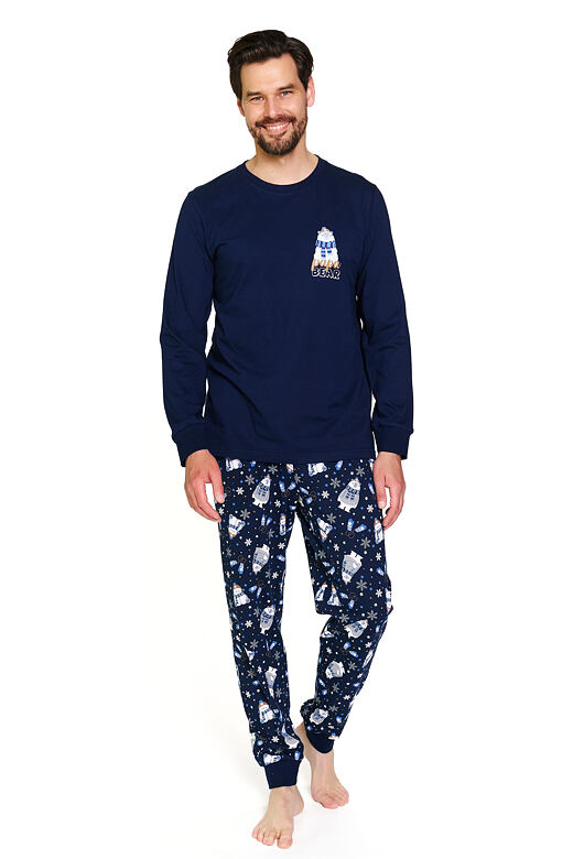 DN Nightwear Papa Bear férfi pizsama, sötétkék