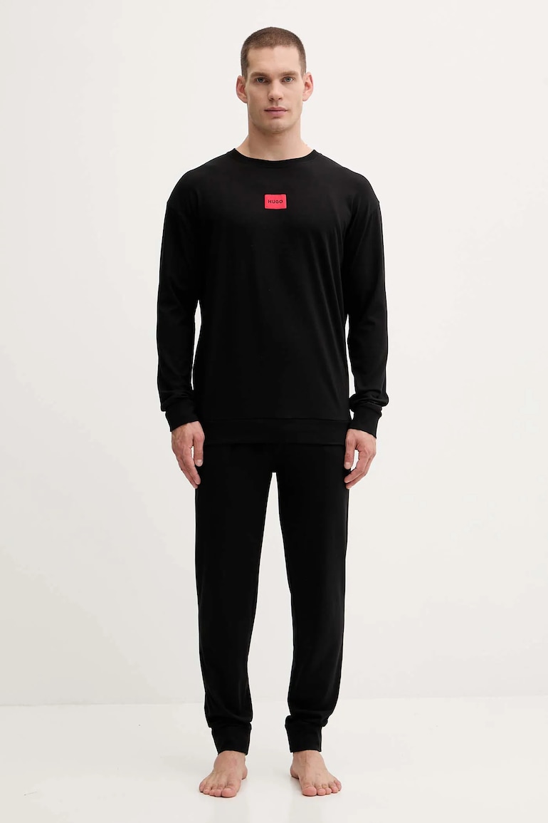 HUGO pizsama fekete, nyomott mintás, 50549188