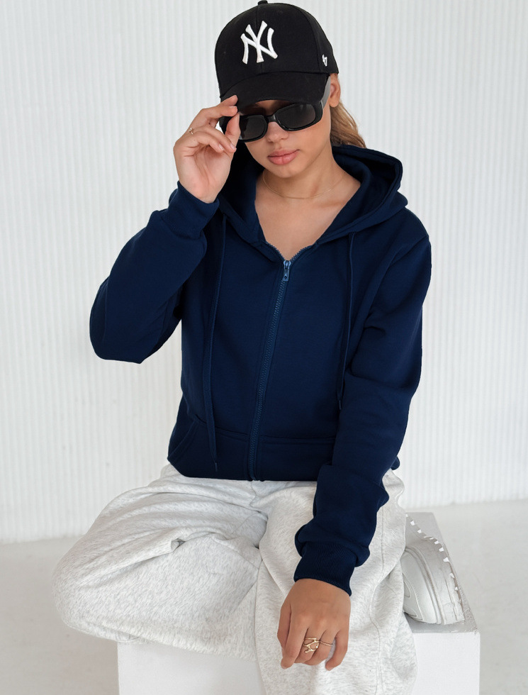 BASIC Sötétkék sportpulóver VICTORIA BY1202