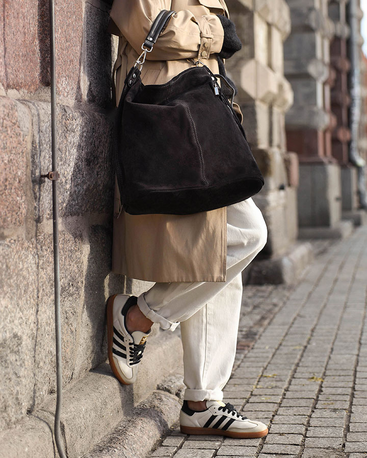 BASIC MAZZINI - Fekete női bőr kézitáska (s92aa)