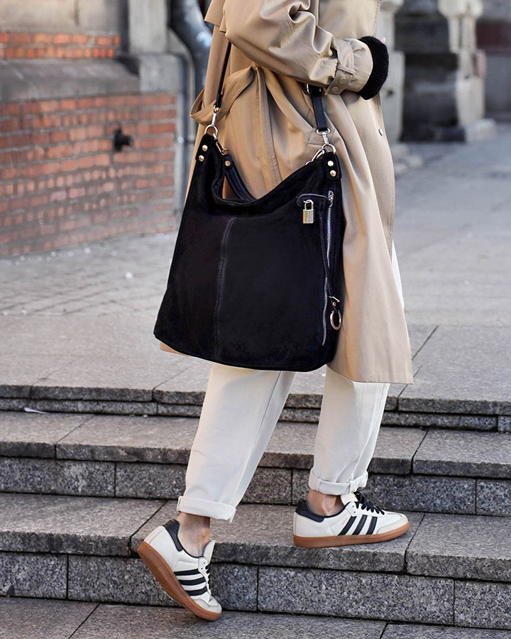 BASIC MAZZINI - Fekete női bőr kézitáska (s92aa)