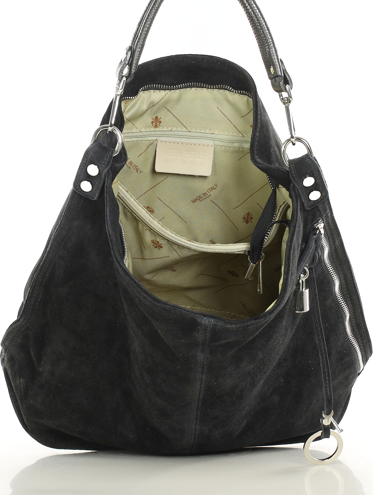 BASIC MAZZINI - Fekete női bőr kézitáska (s92aa)