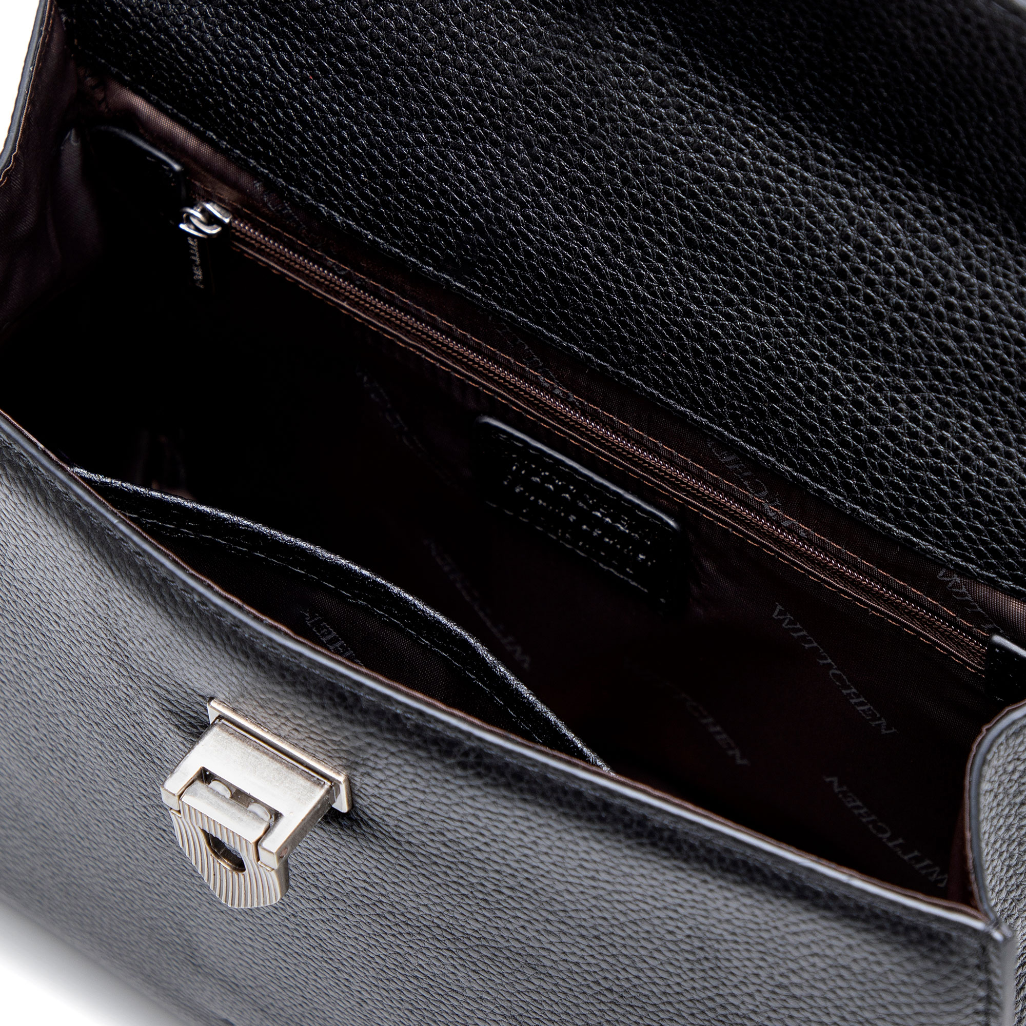 Wittchen Bőr női táska díszes csattal fekete