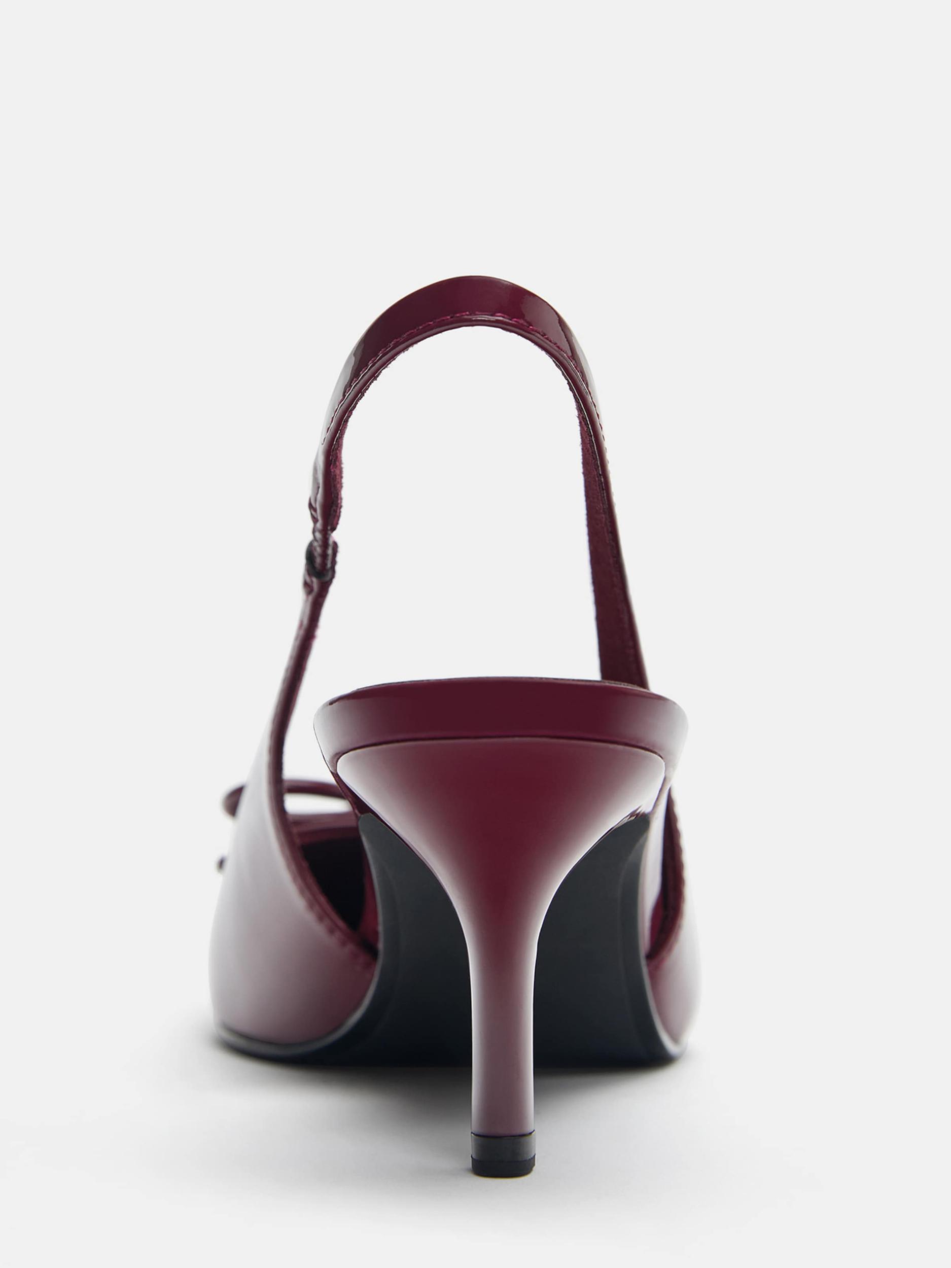 Pull&Bear Sling körömcipők gesztenyebarna