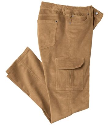 Kordbársony cargo nadrág Atlas For Men Bézs