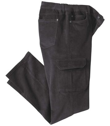 Antracitszürke kordbársony cargo nadrág Atlas For Men Szürke