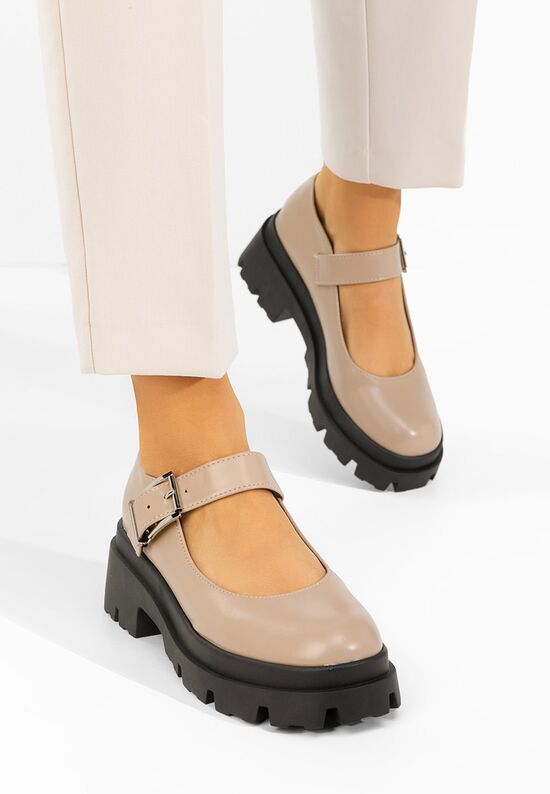 Zapatos Masovia bézs telitalpú platform cipő