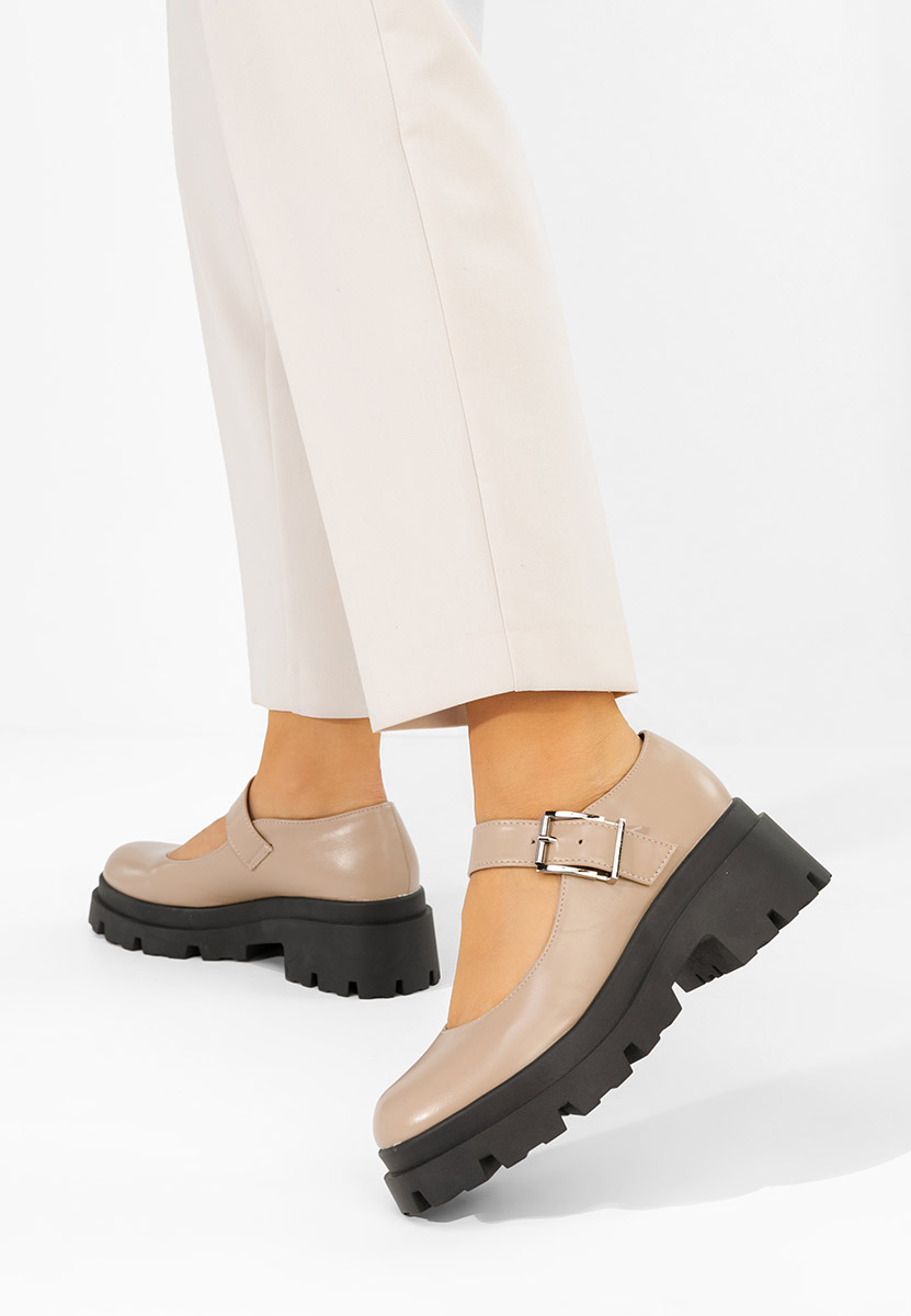 Zapatos Masovia bézs telitalpú platform cipő