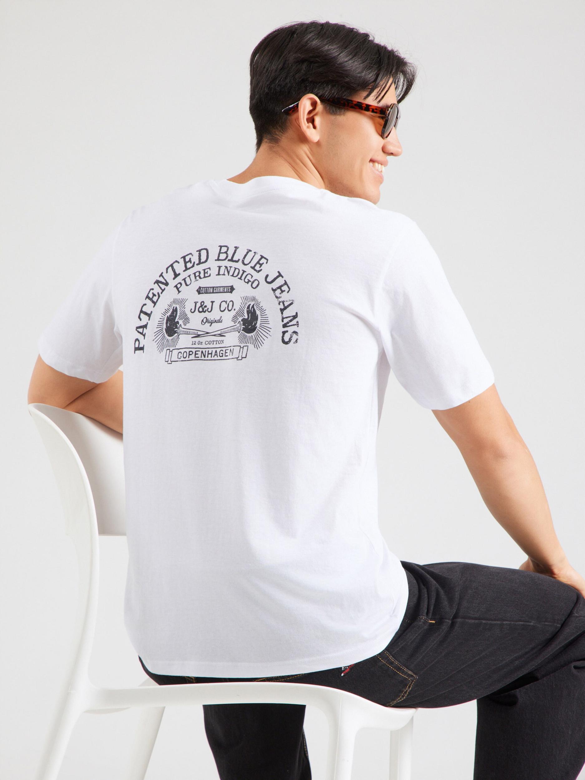 JACK & JONES Póló 'JORRETRO' tengerészkék / piros / fehér