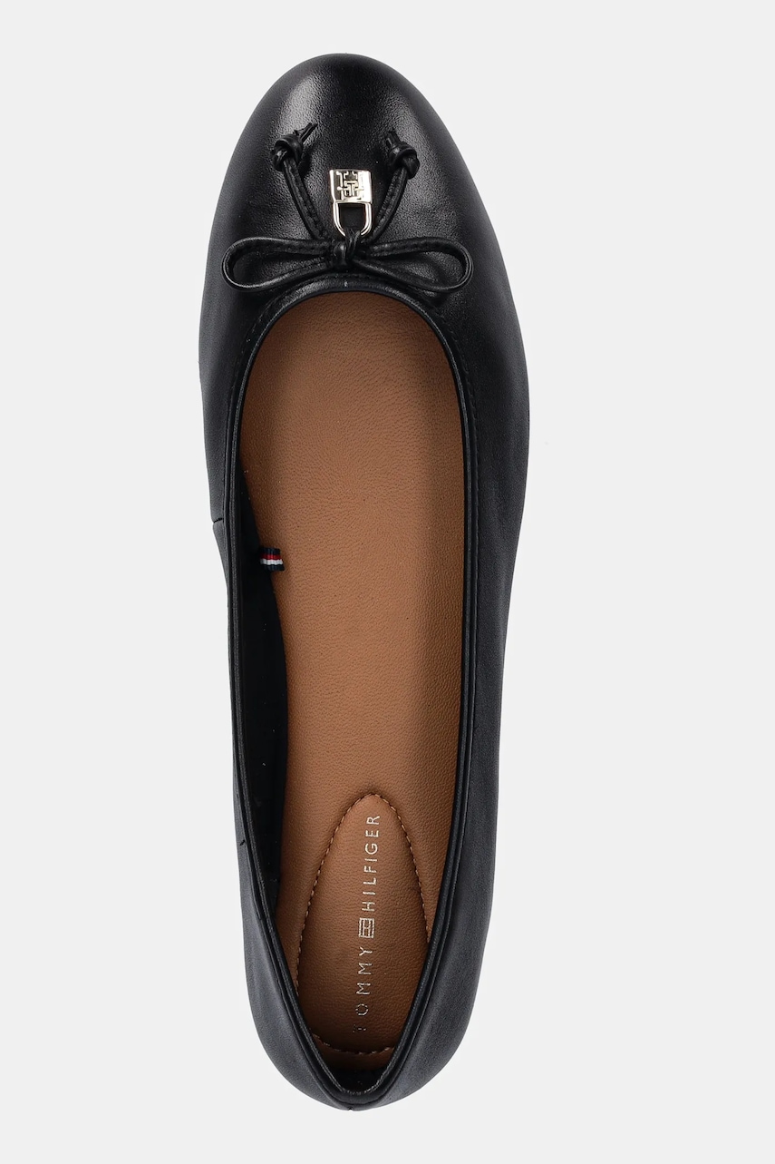 Tommy Hilfiger bőr balerina cipő HILFIGER SMOOTH LTHR BALLET