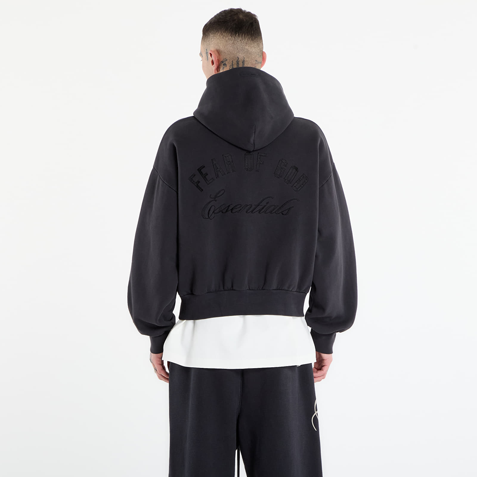 Sweatshirt Fear of God Essentials Classic Full Zip Hoodie Vintage Black ...