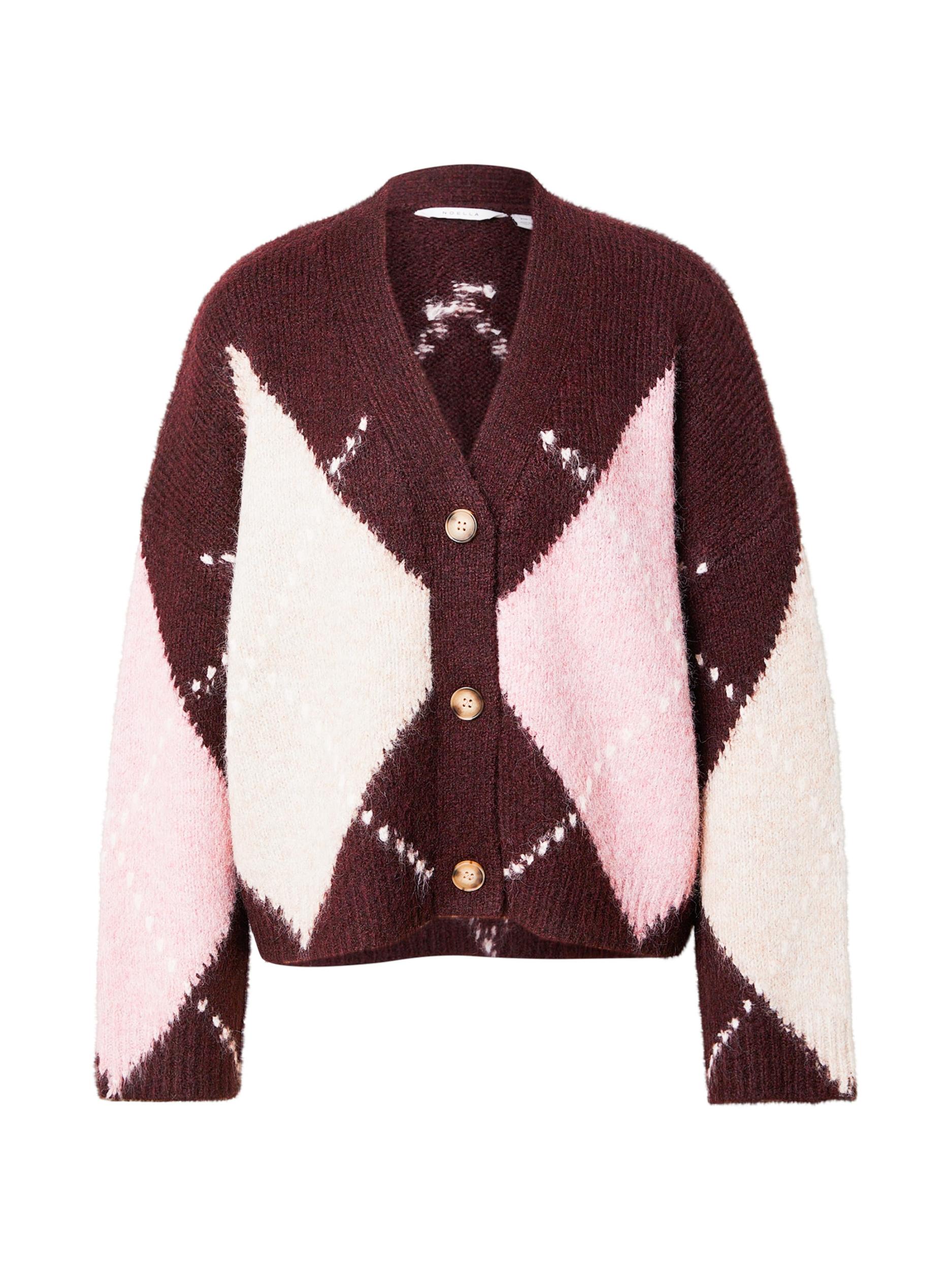 Noella Kardigán 'Laiana' rózsaszín / borvörös / fehér