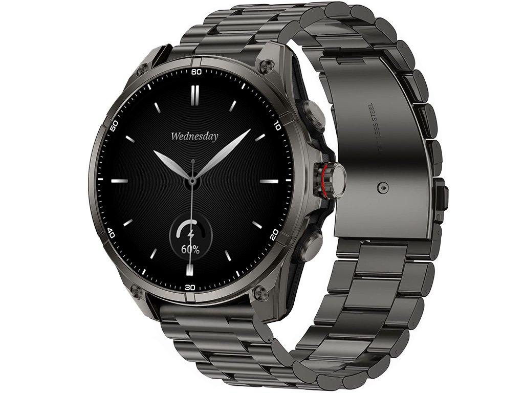 Madvell Onyx 3 GPS-szel fekete okosóra fém szíjjal + szilikon szíjjal