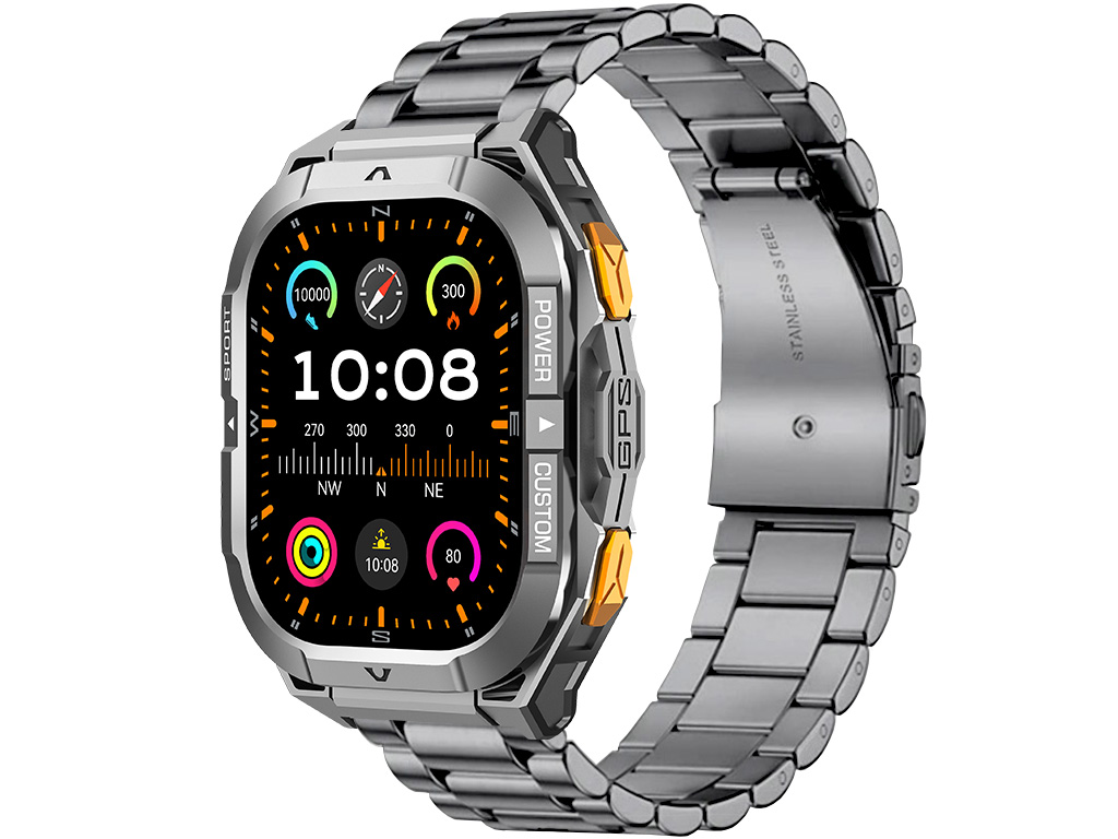 Madvell Frontier 3 GPS-szel űrszürke okosóra fém szíjjal + szilikon szíjjal