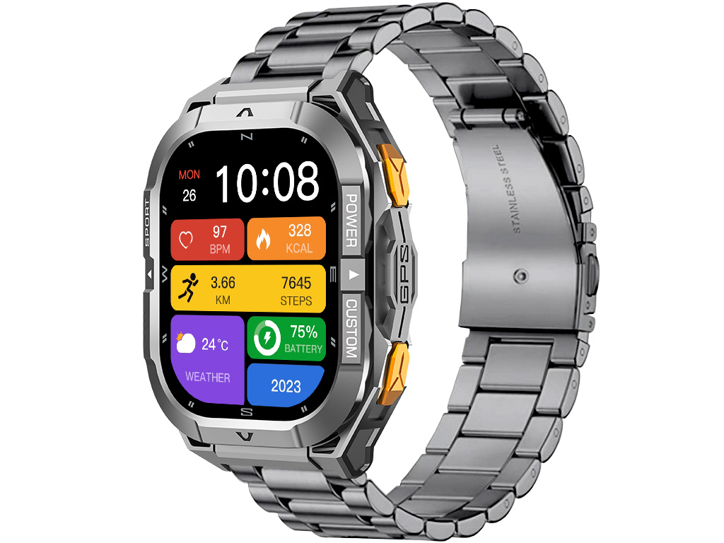 Madvell Frontier 3 GPS-szel űrszürke okosóra fém szíjjal + szilikon szíjjal