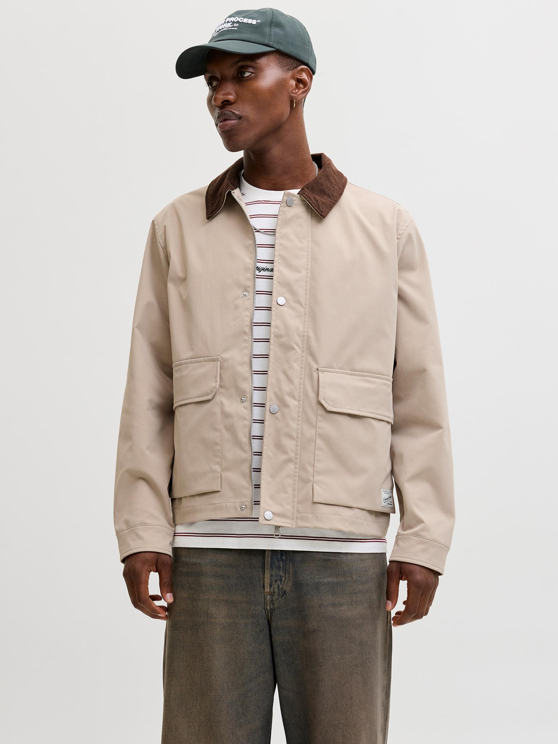 JACK & JONES Átmeneti dzseki 'JORCatskills Barn' barna / cappuccinobarna