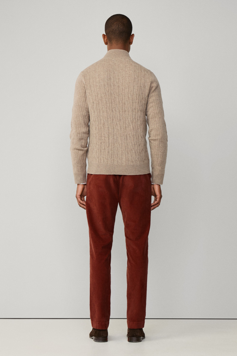 PULÓVER HACKETT LONDON LAMBSWOOL CABLE HZIP