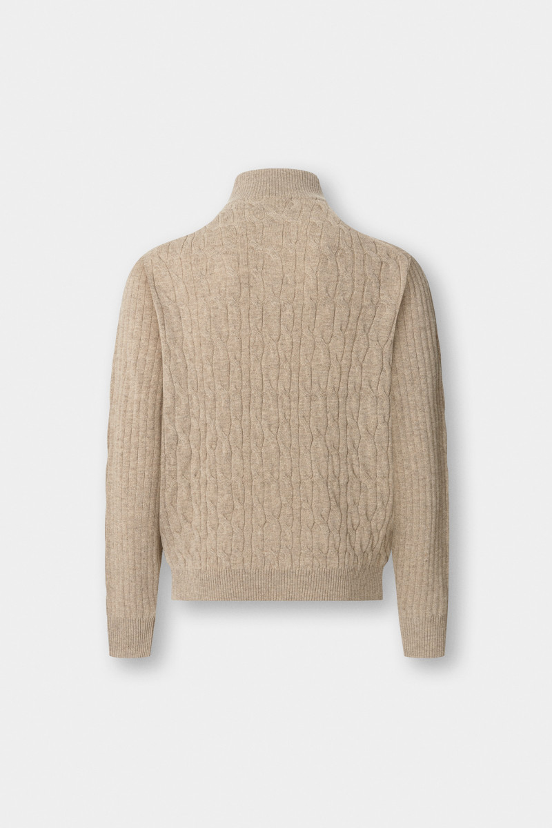 PULÓVER HACKETT LONDON LAMBSWOOL CABLE HZIP