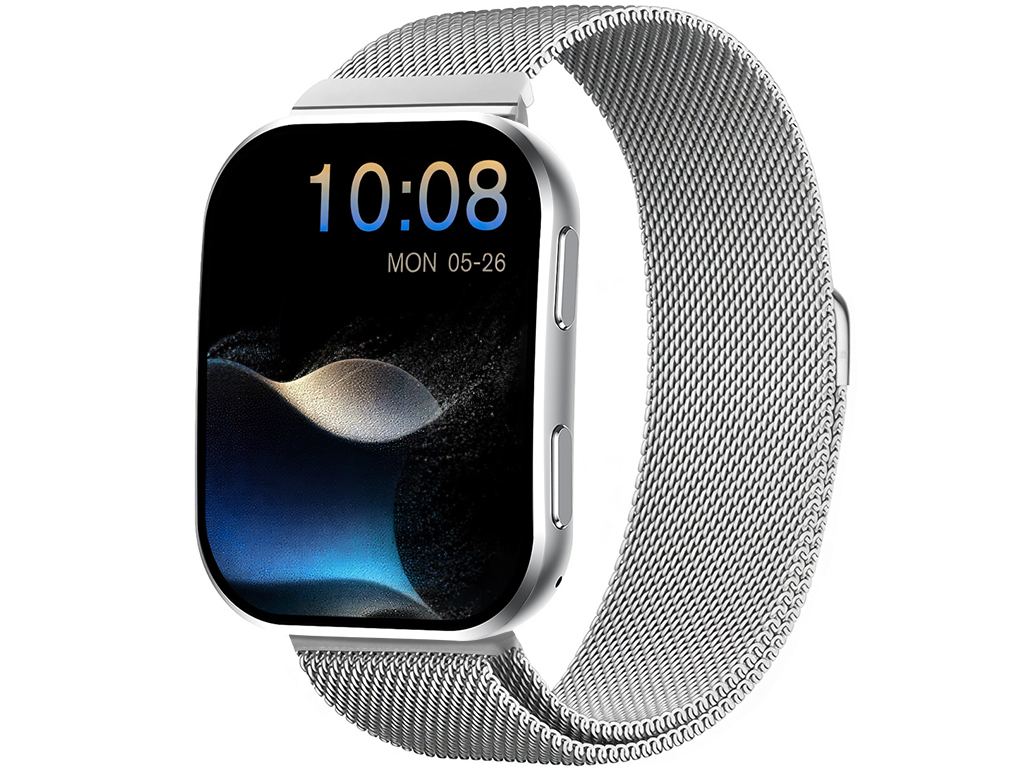 Madvell Venezia ezüst okosóra fém szíjjal + szilikon szíjjal