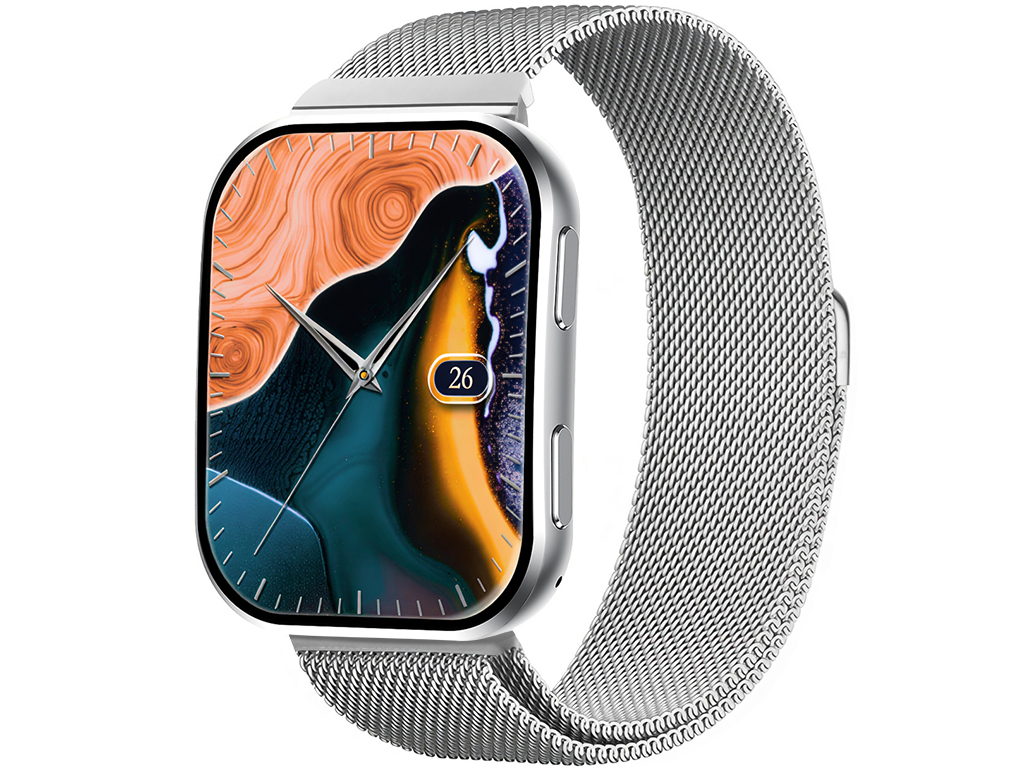 Madvell Venezia ezüst okosóra fém szíjjal + szilikon szíjjal