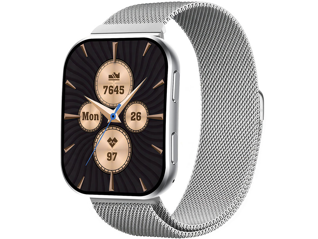 Madvell Venezia ezüst okosóra fém szíjjal + szilikon szíjjal