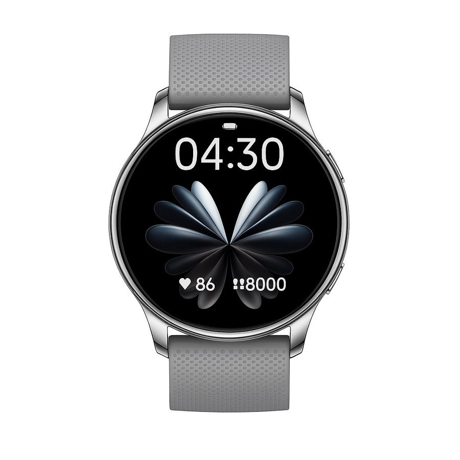 Wonlex DW26-S női okosóra – szürke szilikon szíjjal, ezüstszínű házzal