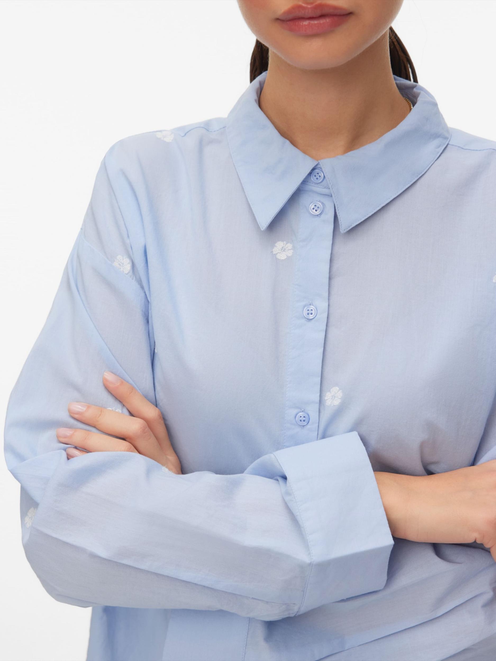 VERO MODA Blúz 'VMOdona' világoskék / fehér