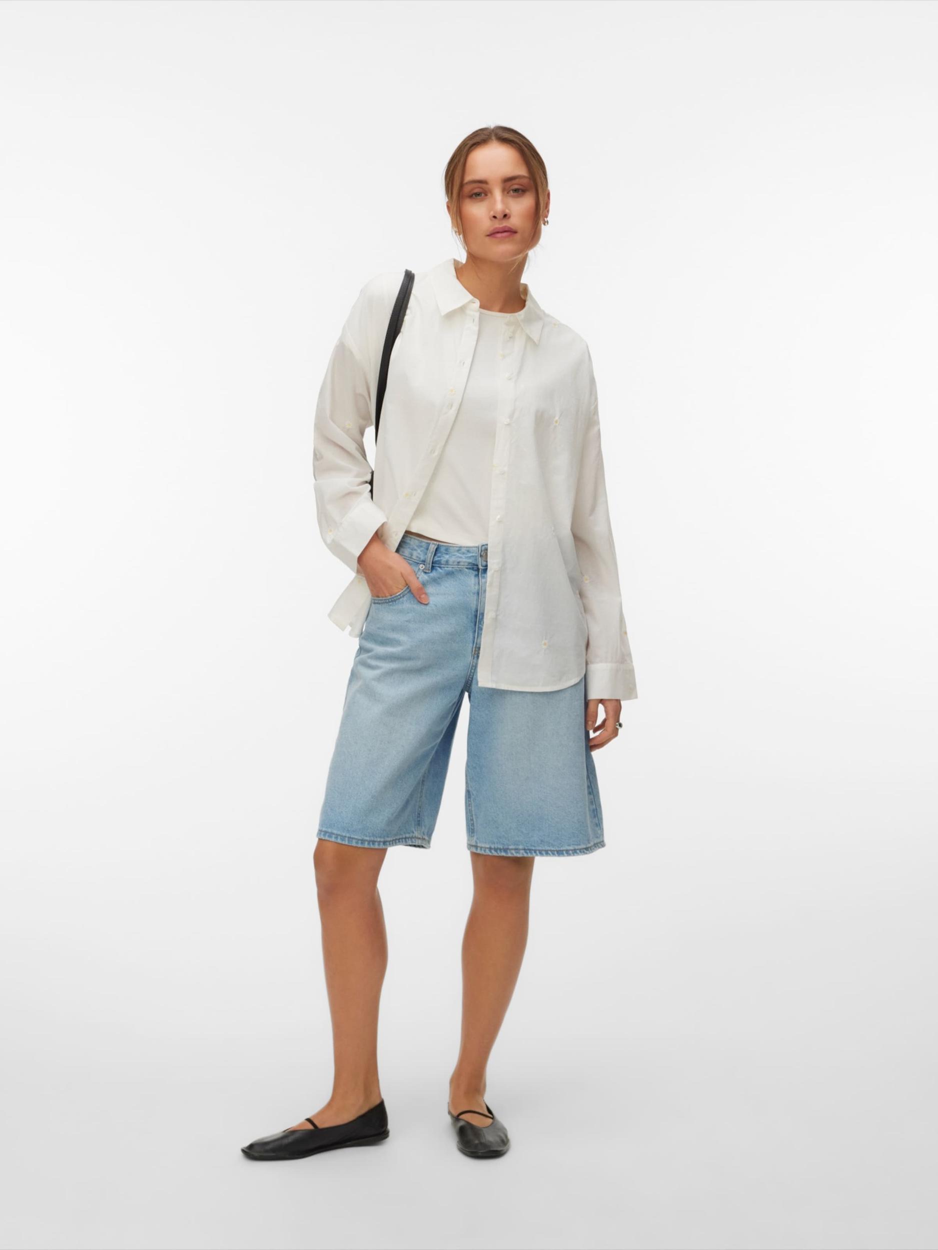 VERO MODA Blúz 'VMOdona' sárga / fehér