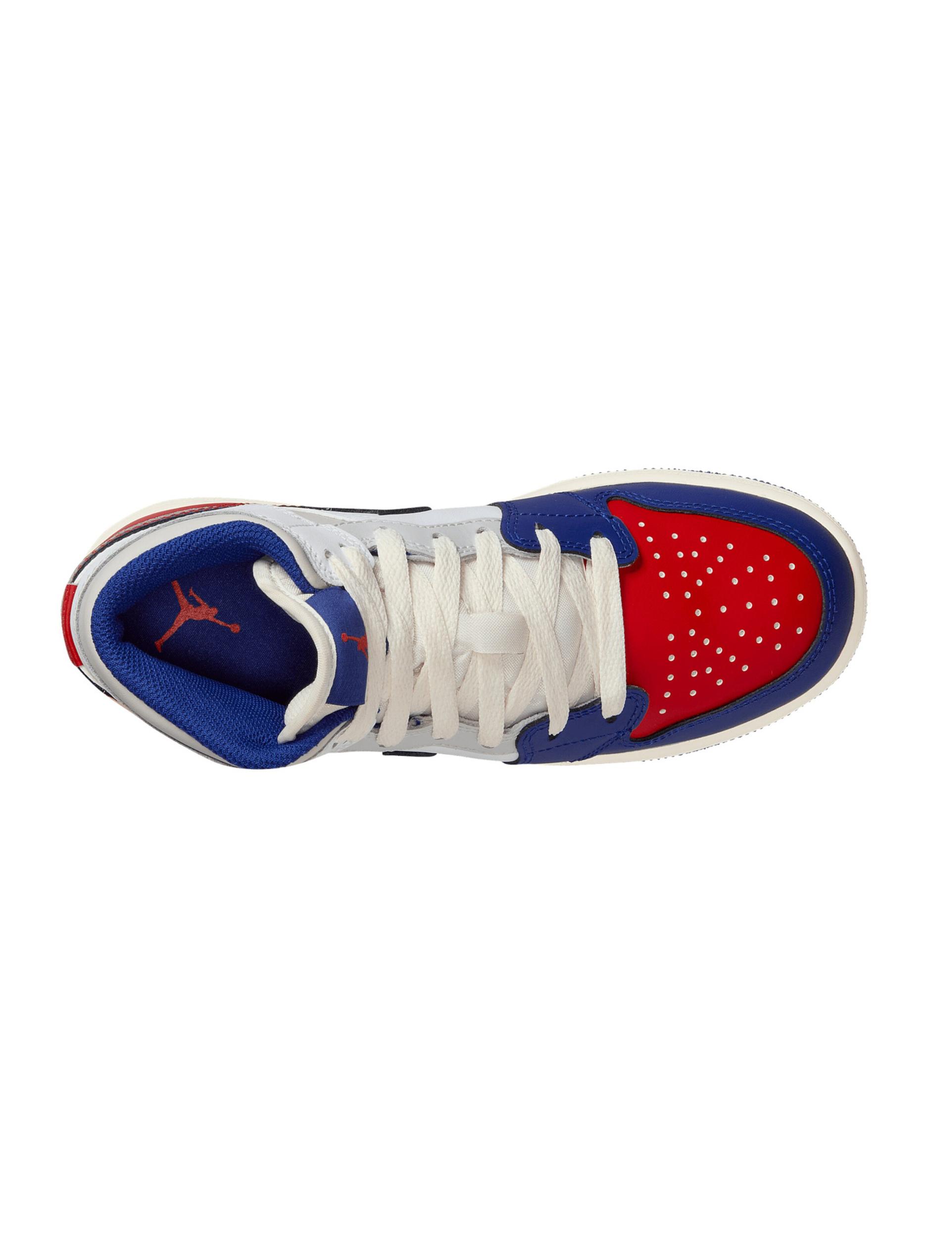 Jordan Sportcipő 'Air Jordan 1' kék / világosszürke / piros / fehér