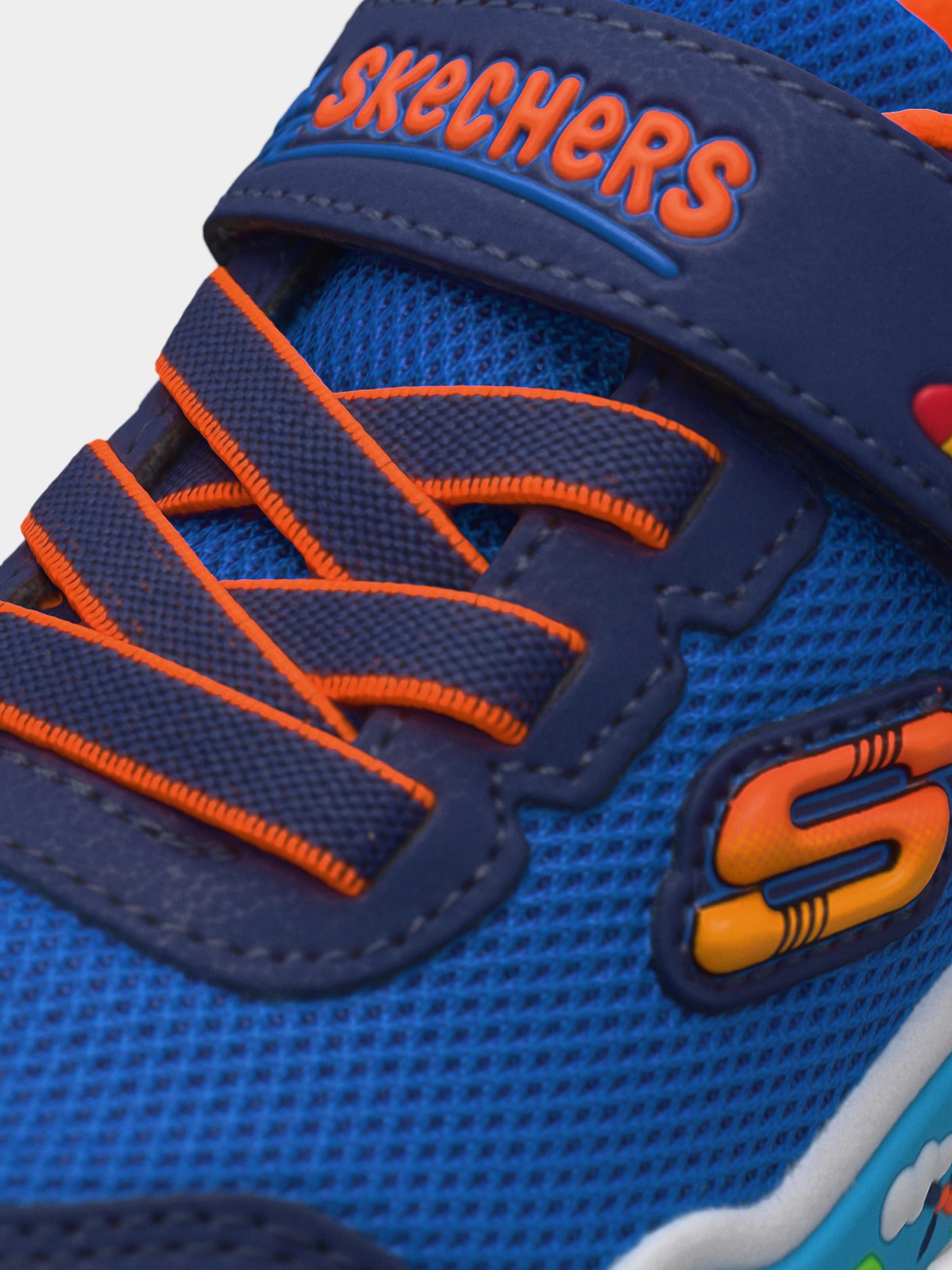 SKECHERS Sportcipő 'Play Scene' kék / sötétkék / narancs / piros