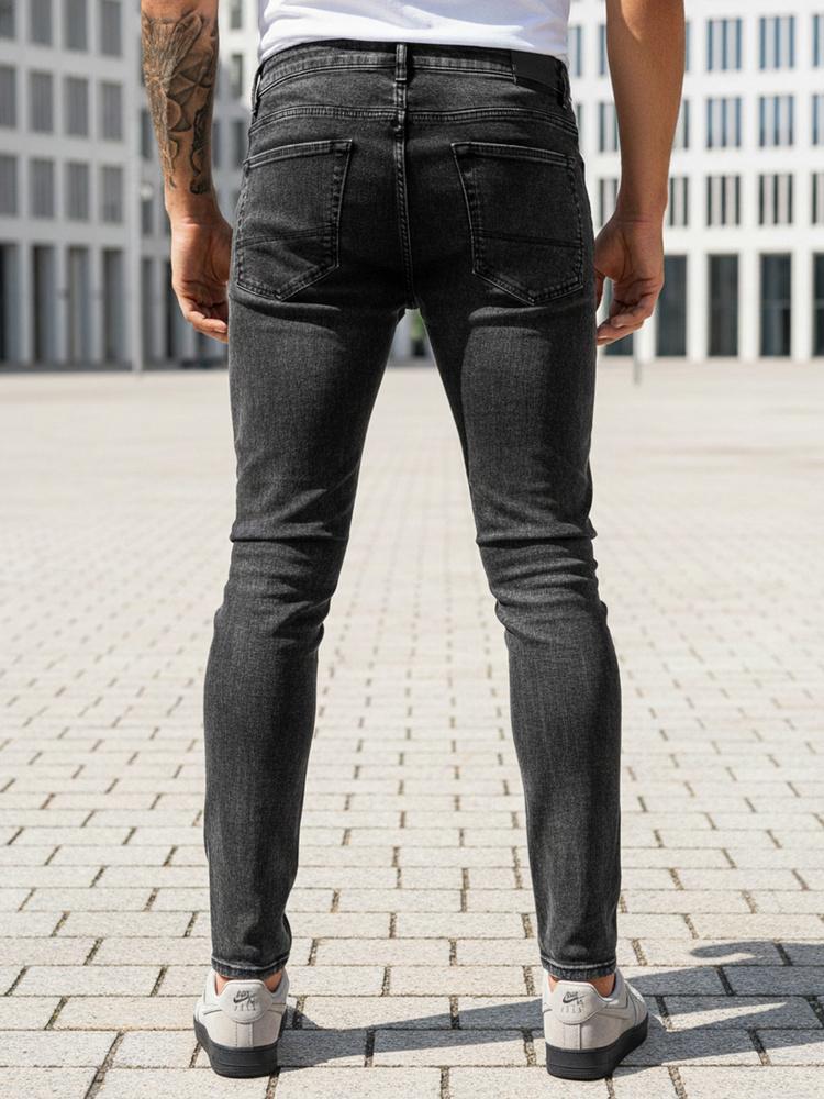 BASIC Fekete férfi farmernadrág UX3939