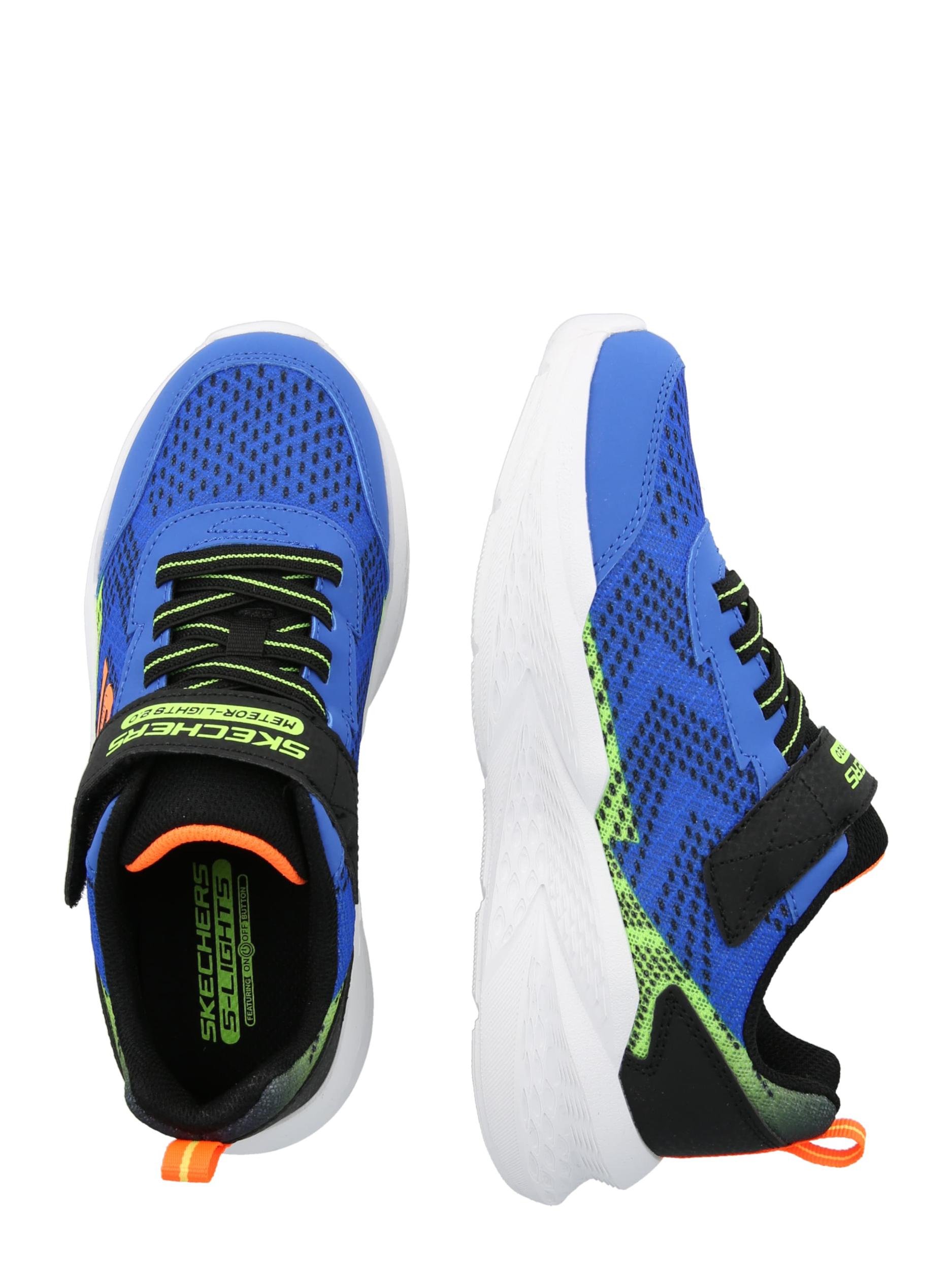 SKECHERS Sportcipő 'METEOR-LIGHTS 2.0' türkiz / neonzöld / sötét narancssárga / fekete
