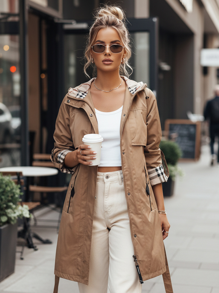 BASIC Sötétbézs parka állítható ujjakkal CIVIT TY4213