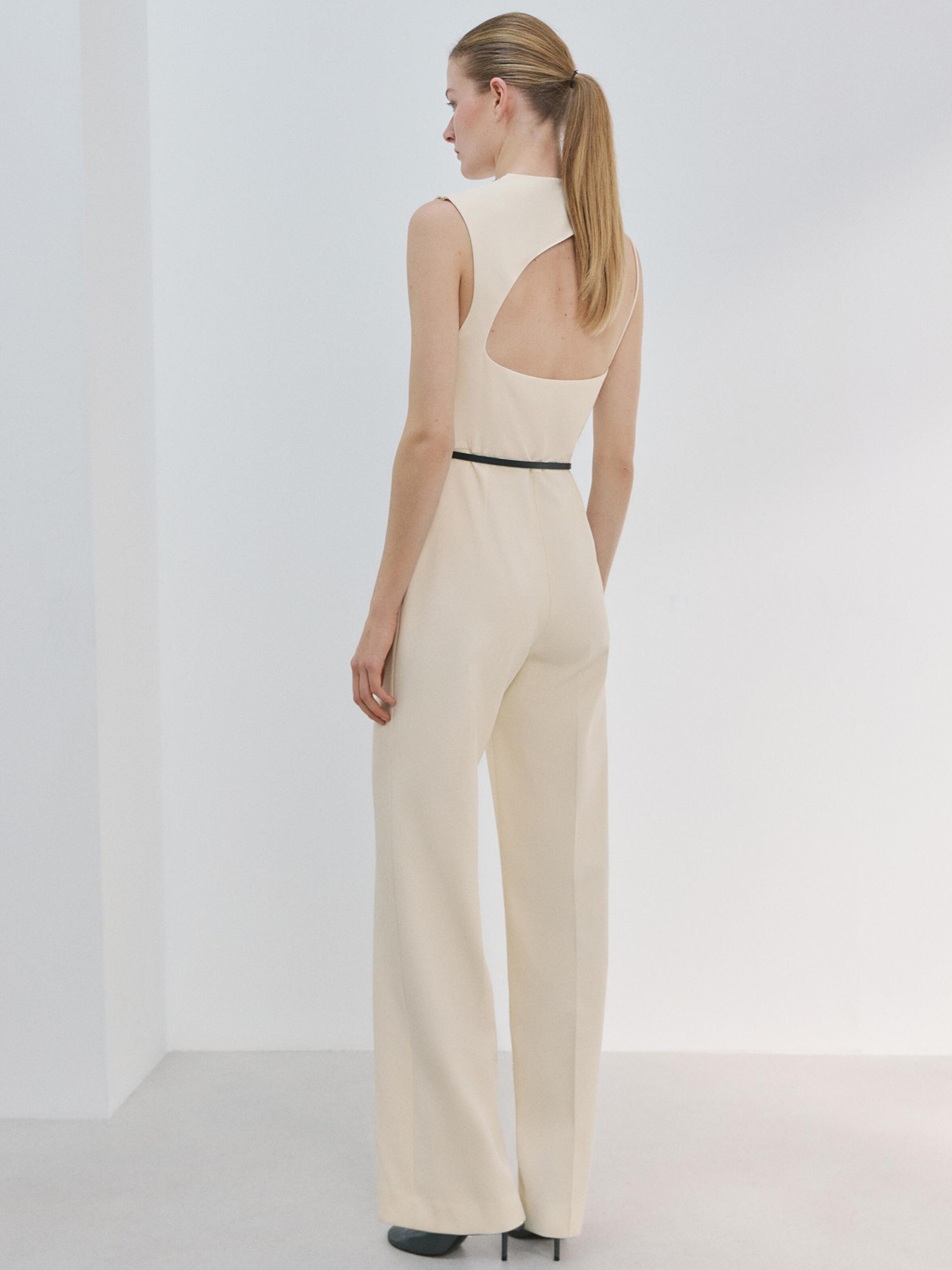 MANGO Kezeslábas 'LILIANA' pasztellsárga