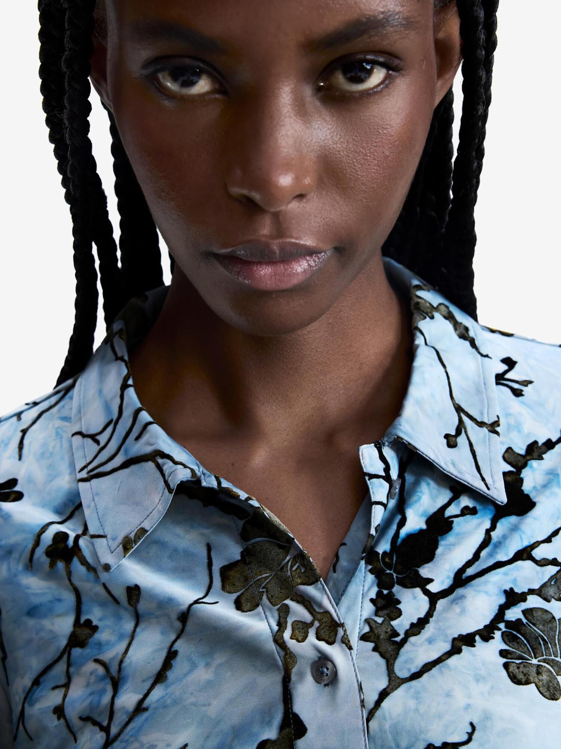 Desigual Blúz kék / sötétzöld / fekete