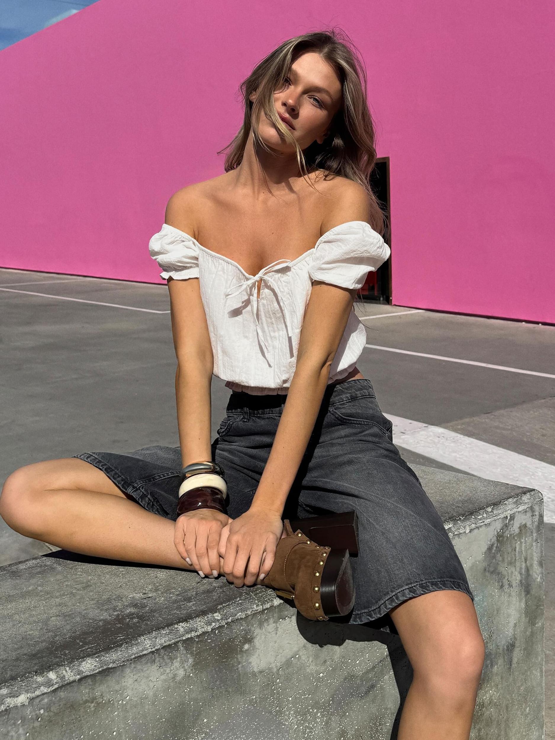 Bershka Blúz piszkosfehér