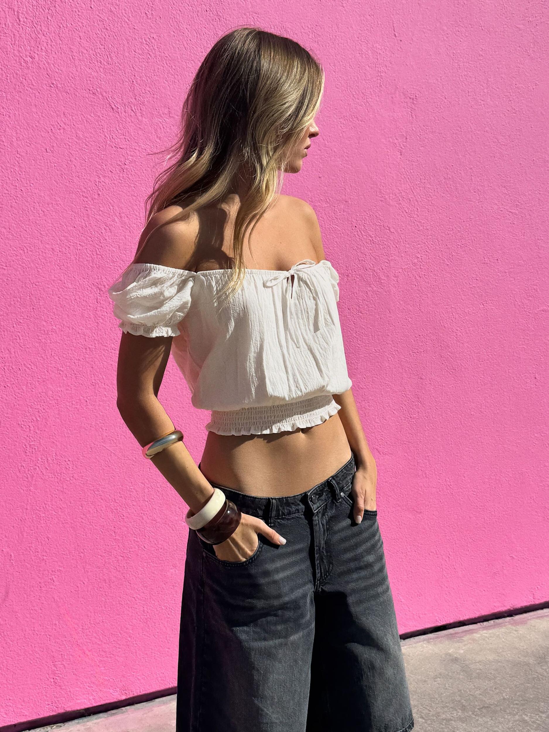 Bershka Blúz piszkosfehér