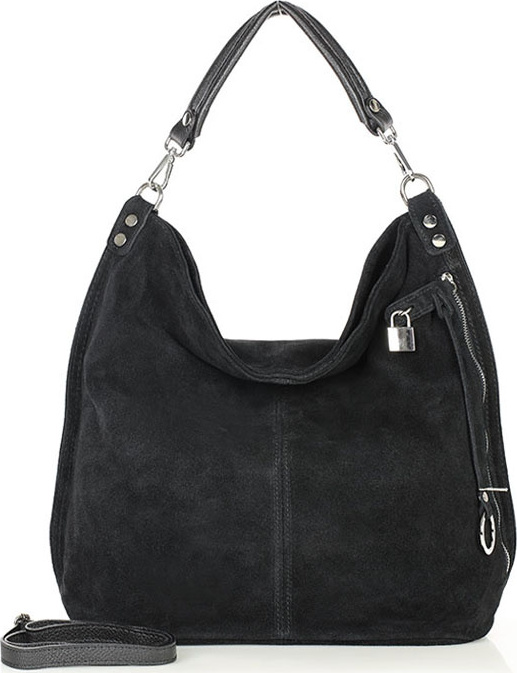 BASIC MAZZINI - Fekete női bőr kézitáska (s92aa)