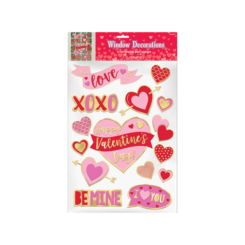 Valentine's Day, Valentín Nap Ablak matrica 15 db-os