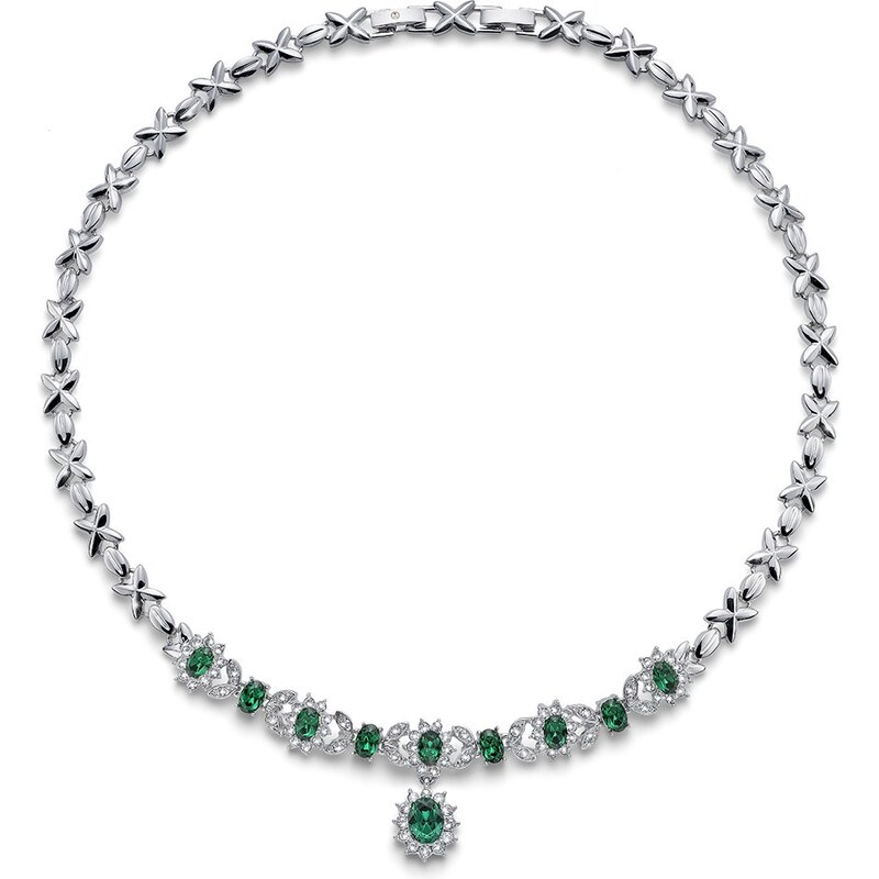 Oliver Weber Nyaklánc Swarovski kristályokkal Princess emerald